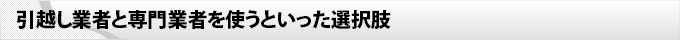 引越し業者と専門業者を使うといった選択肢